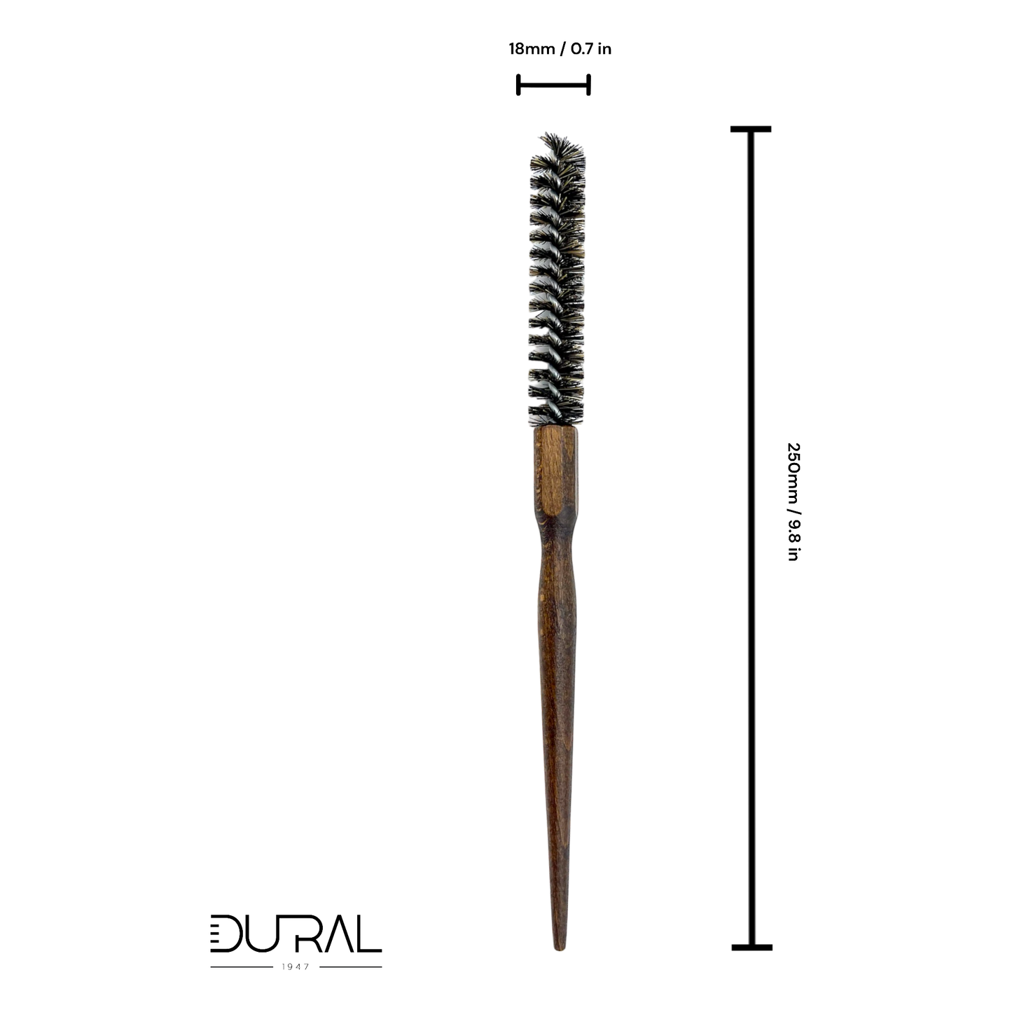 Dural Beech wood curling hair brush with natural bristles - brown