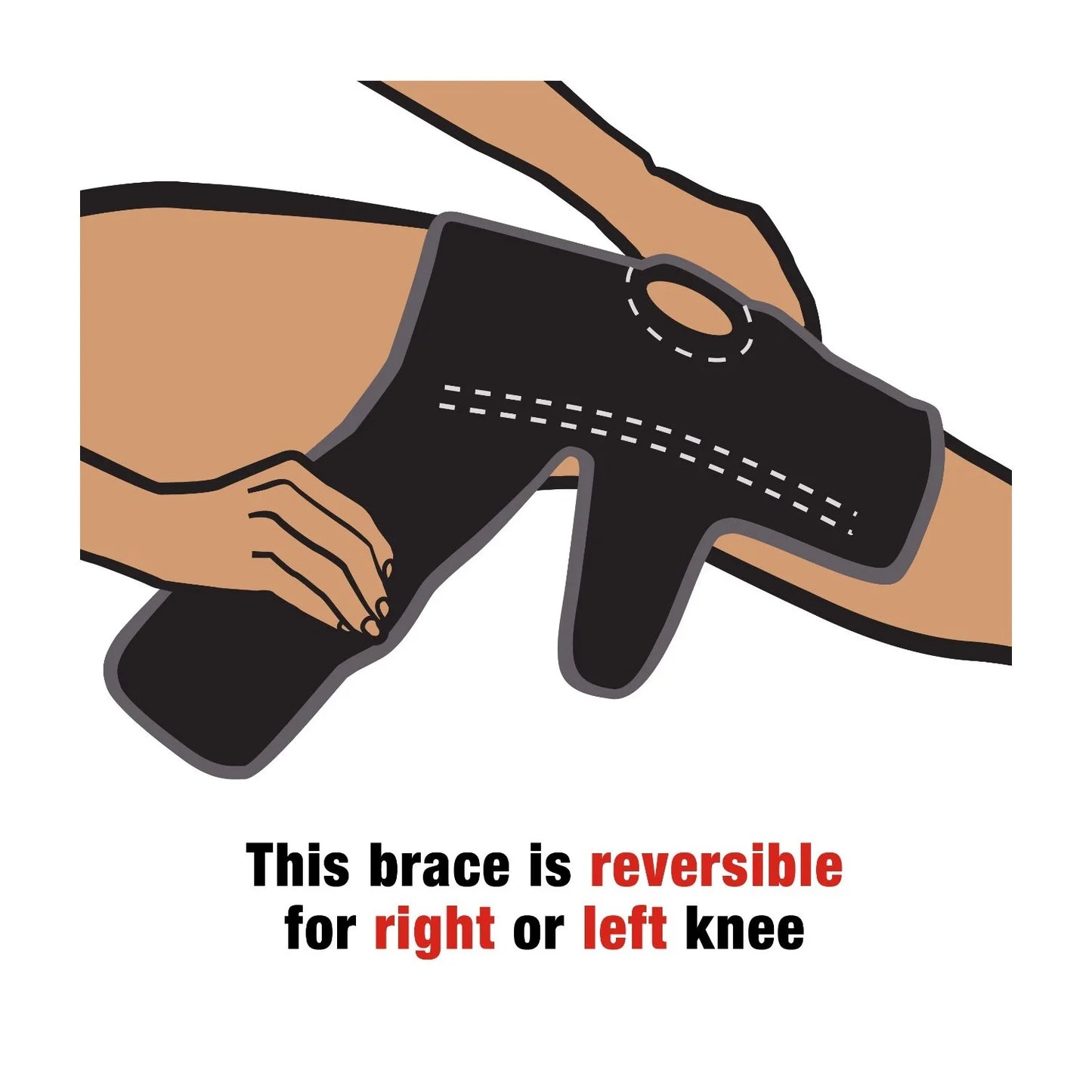 Knee Support with Side Stabilizers, Adjustable, Black/Gray, 1 Support