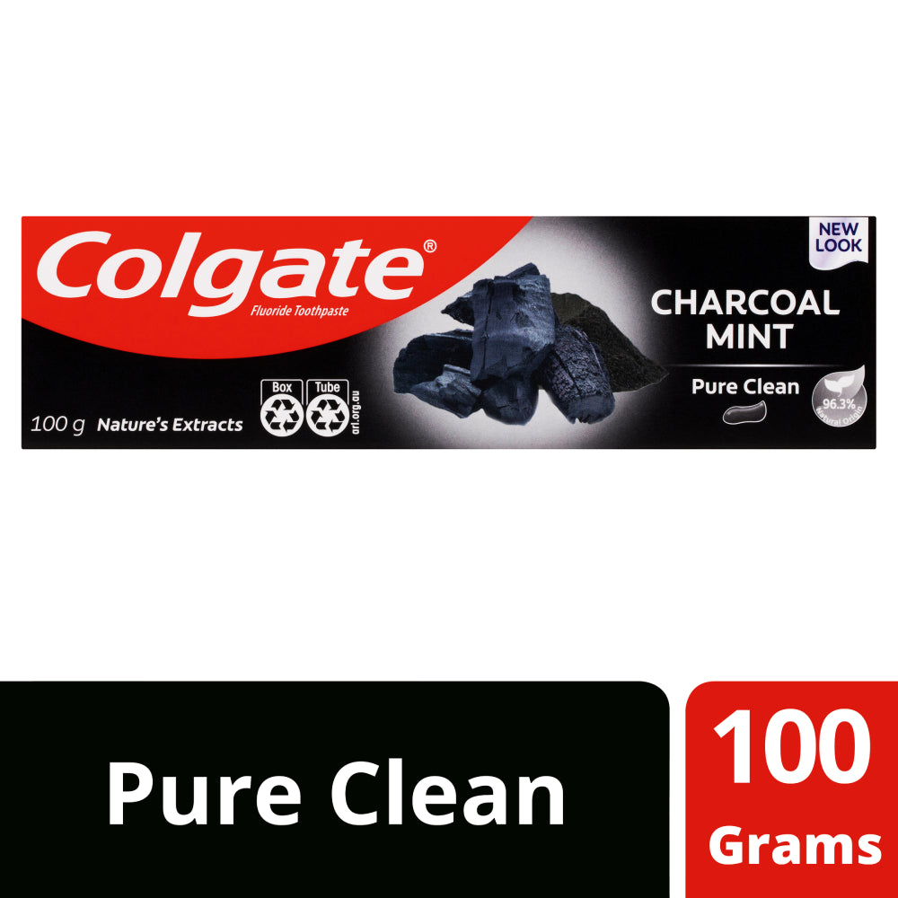 Colgate Charcoal Mint Toothpaste 100G Fluoride Nature'S Extract Pure Clean