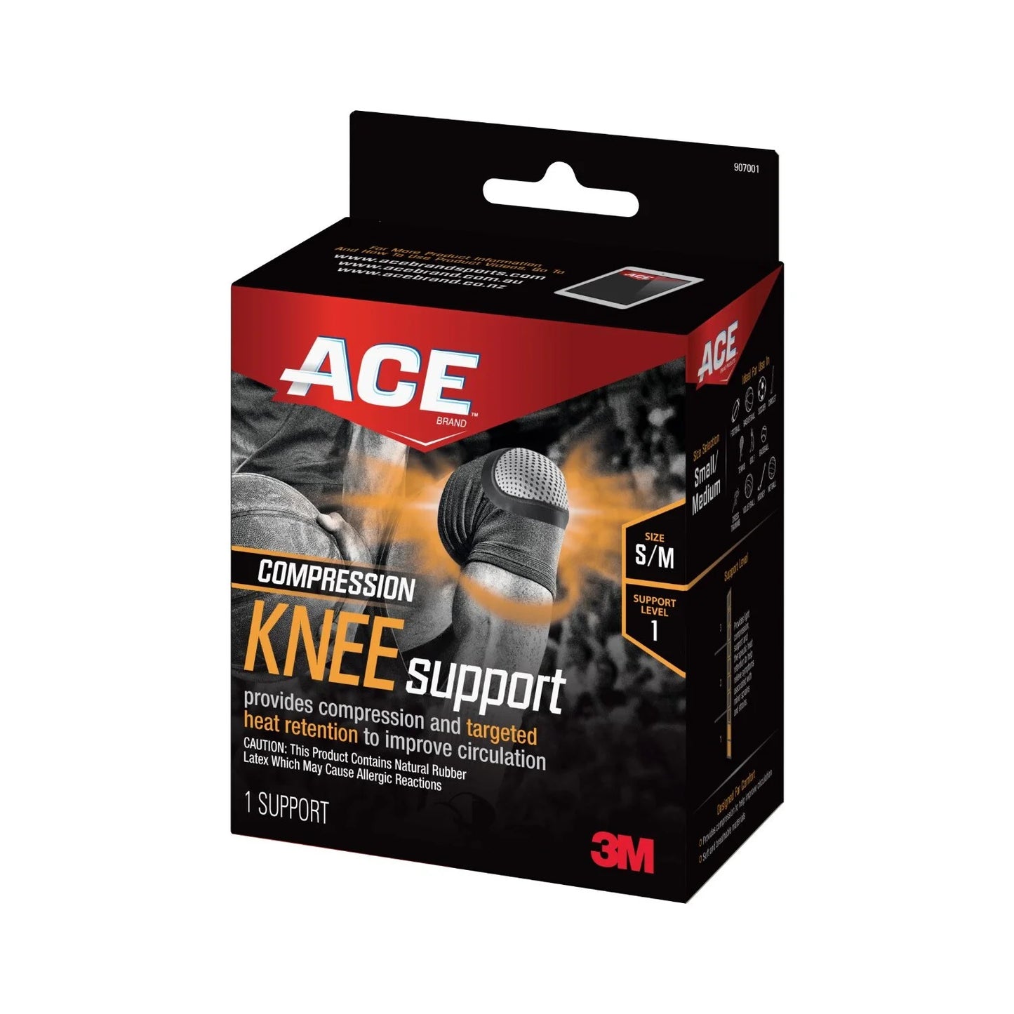 Compression Knee Support, Small/Medium, Black