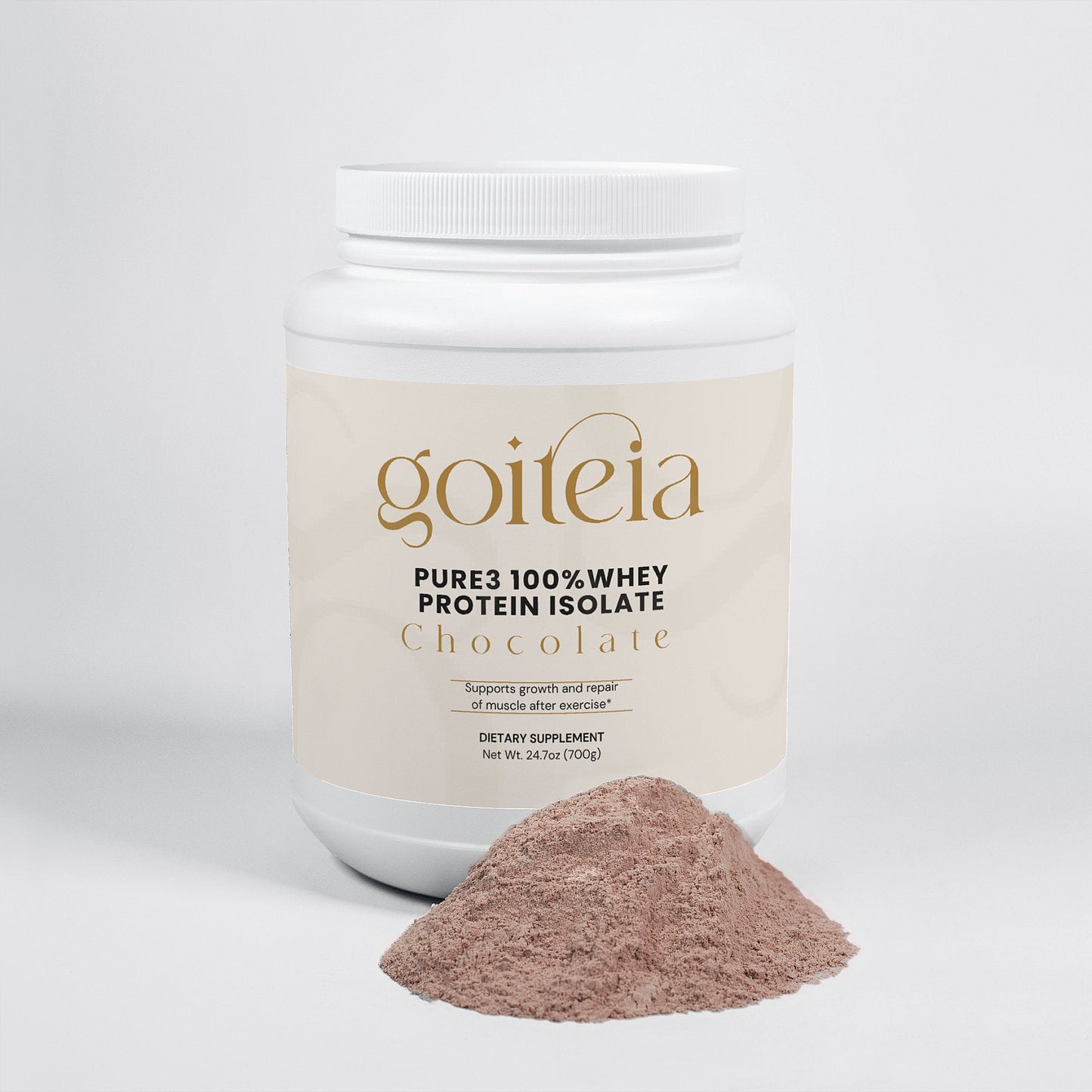 Goiteia Pure3 100% Whey Protein Isolate (Chocolate) 24.7oz (700g)