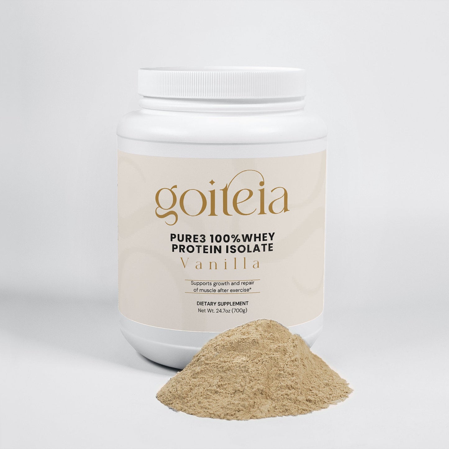 Goiteia Pure3 100% Whey Protein Isolate (Vanilla) 24.7oz (700g)