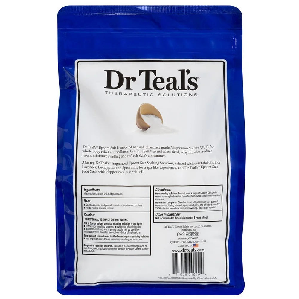 Pure Epsom Salt Therapeutic Soaking Solution, Unscented 96 Oz (Pack of 2)