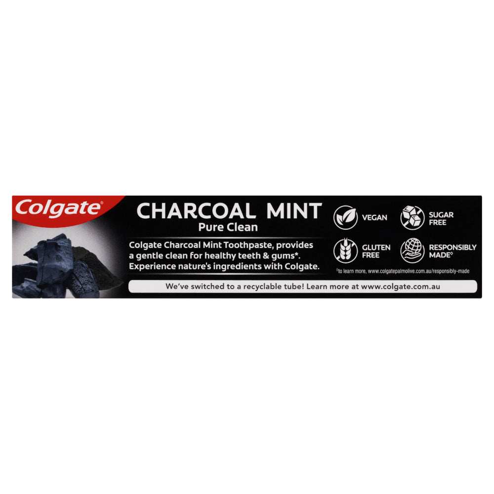 Colgate Charcoal Mint Toothpaste 100G Fluoride Nature'S Extract Pure Clean
