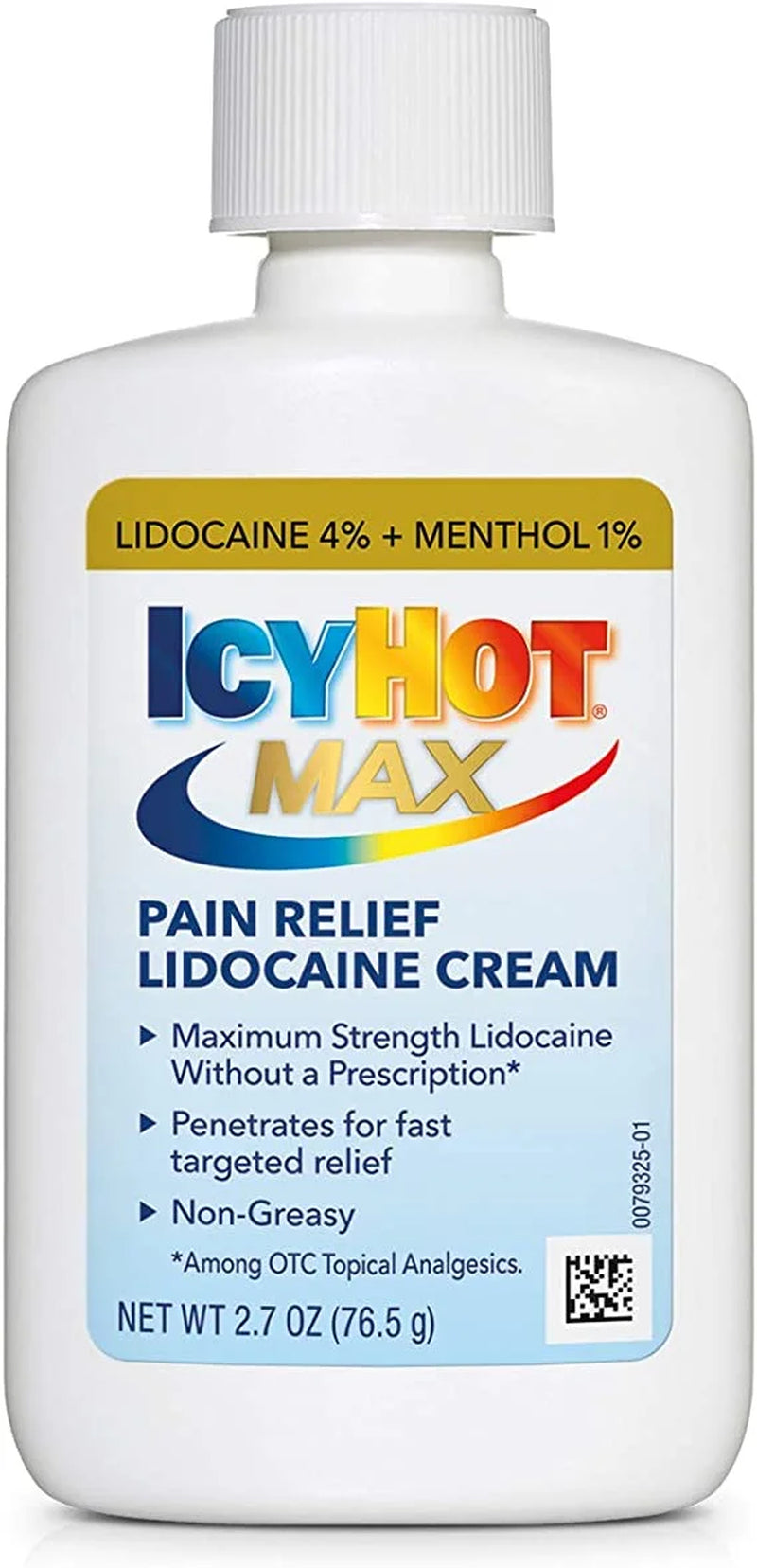 Max Strength Pain Relief Cream with Lidocaine plus Menthol, Pack of 2