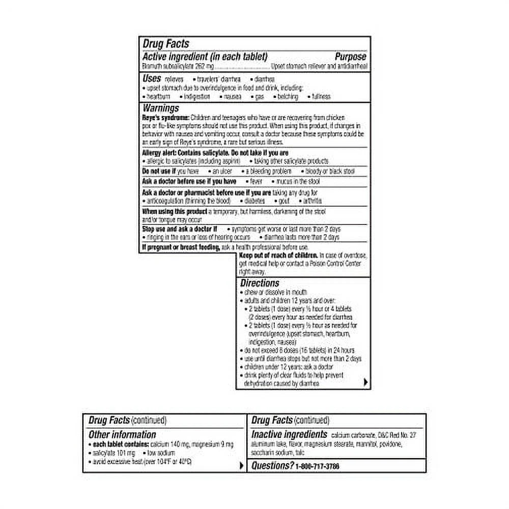 -Bismol Chewable Tablets, 30 Ct,