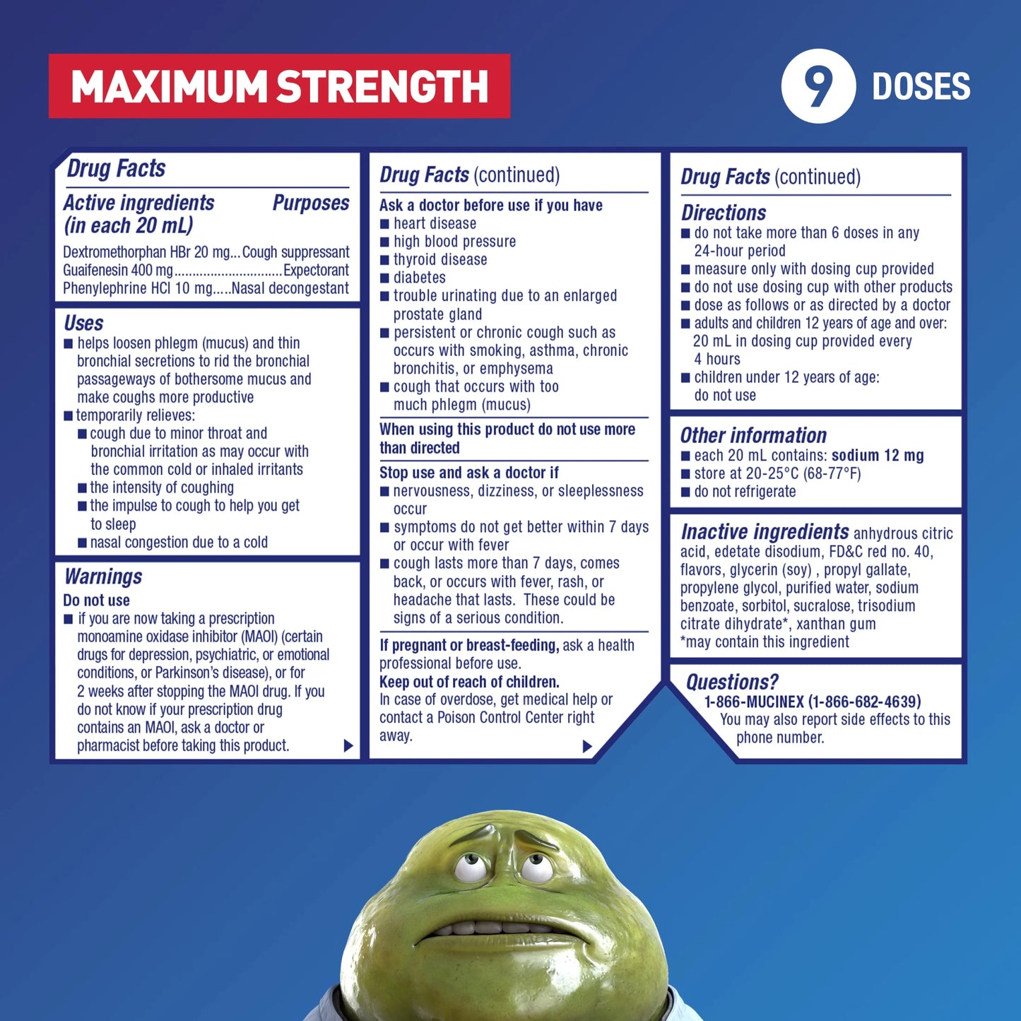 Fast-Max Severe Congestion & Cough Medicine, OTC Sinus/Nasal Decongestant, Expectorant, 6 Fl Oz