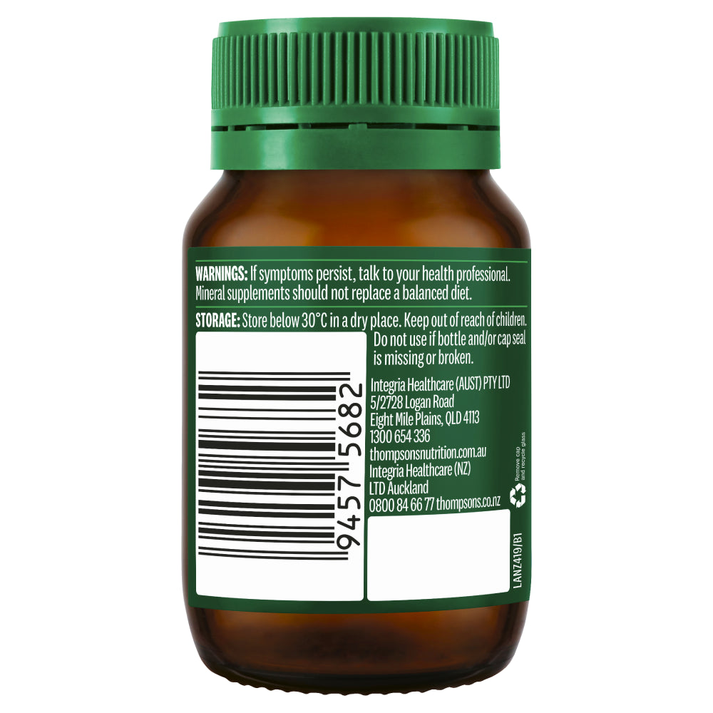 Thompson'S Organic Zinc 80 Tablets Supports Immune System & Skin Health Vegan