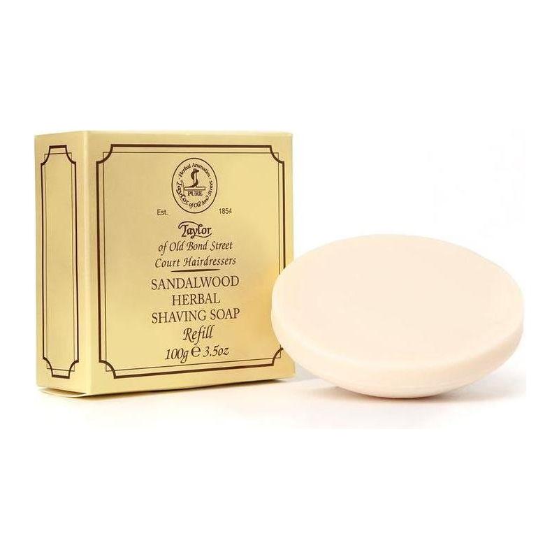Taylor Of Old Bond Street Sandalwood Herbal Shave Shaving Soap Bar Refill 100g