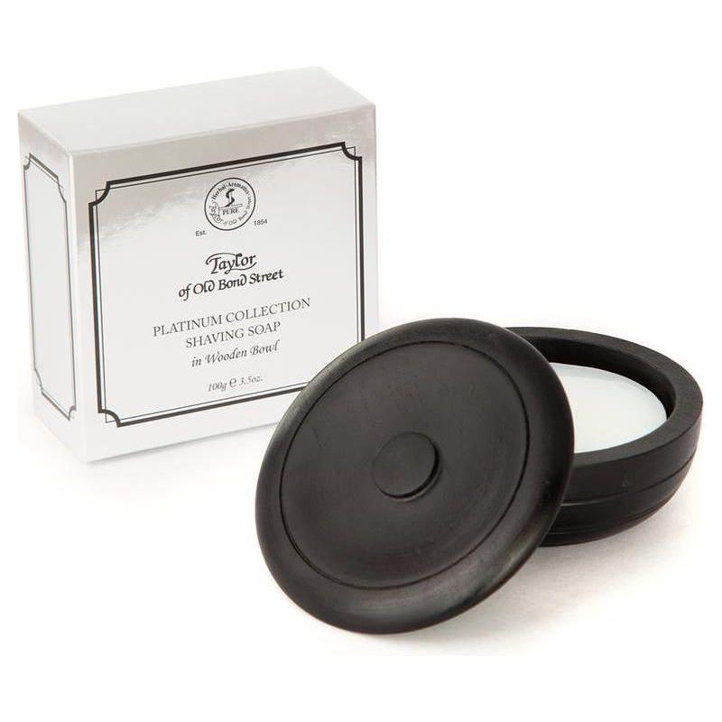 Taylor Of Old Bond Street Platinum Collection Shaving Soap In Wooden Bowl 3.5Oz