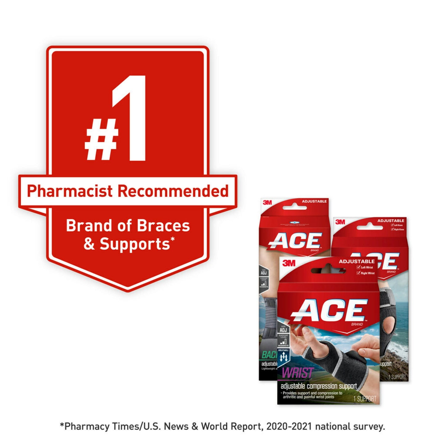 Brand Contoured Back Support, Adjustable Compression, Low-Profile Br