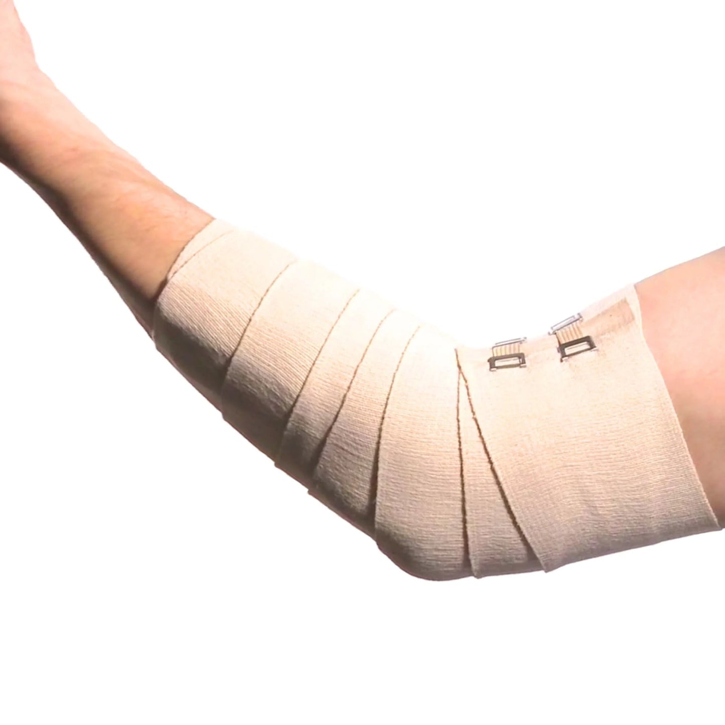Elastic Bandage W/ Clips, 4 In., Soft Discrete Fit, Beige