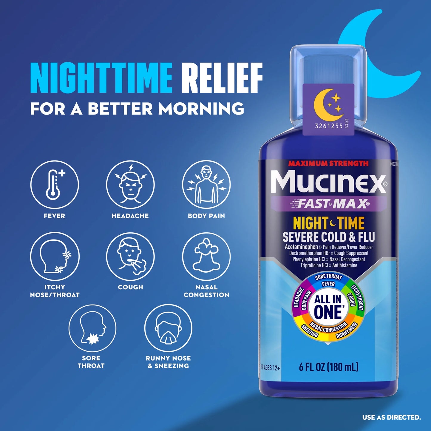 Mucinex Fast-Max Kickstart Severe Cold & Flu & Nighttime Severe Cold & Flu Liquid Medicine, 2X6 Fl Oz