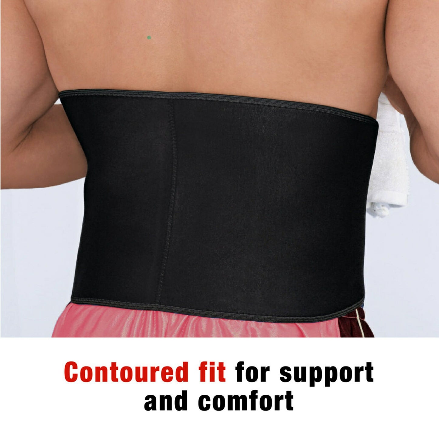 Brand Contoured Back Support, Adjustable Compression, Low-Profile Br
