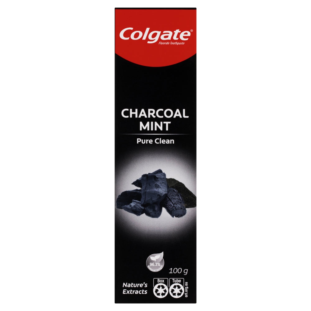 Colgate Charcoal Mint Toothpaste 100G Fluoride Nature'S Extract Pure Clean