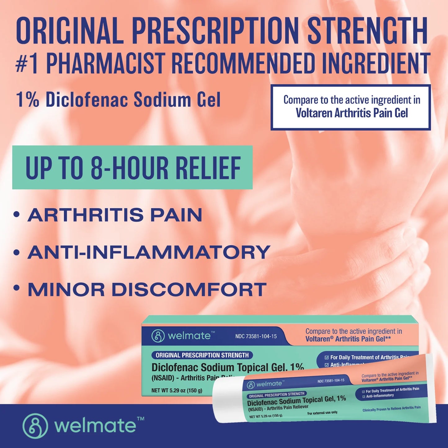 Pain Relief, 1% Diclofenac Sodium Topical Arthritis Gel, 150G