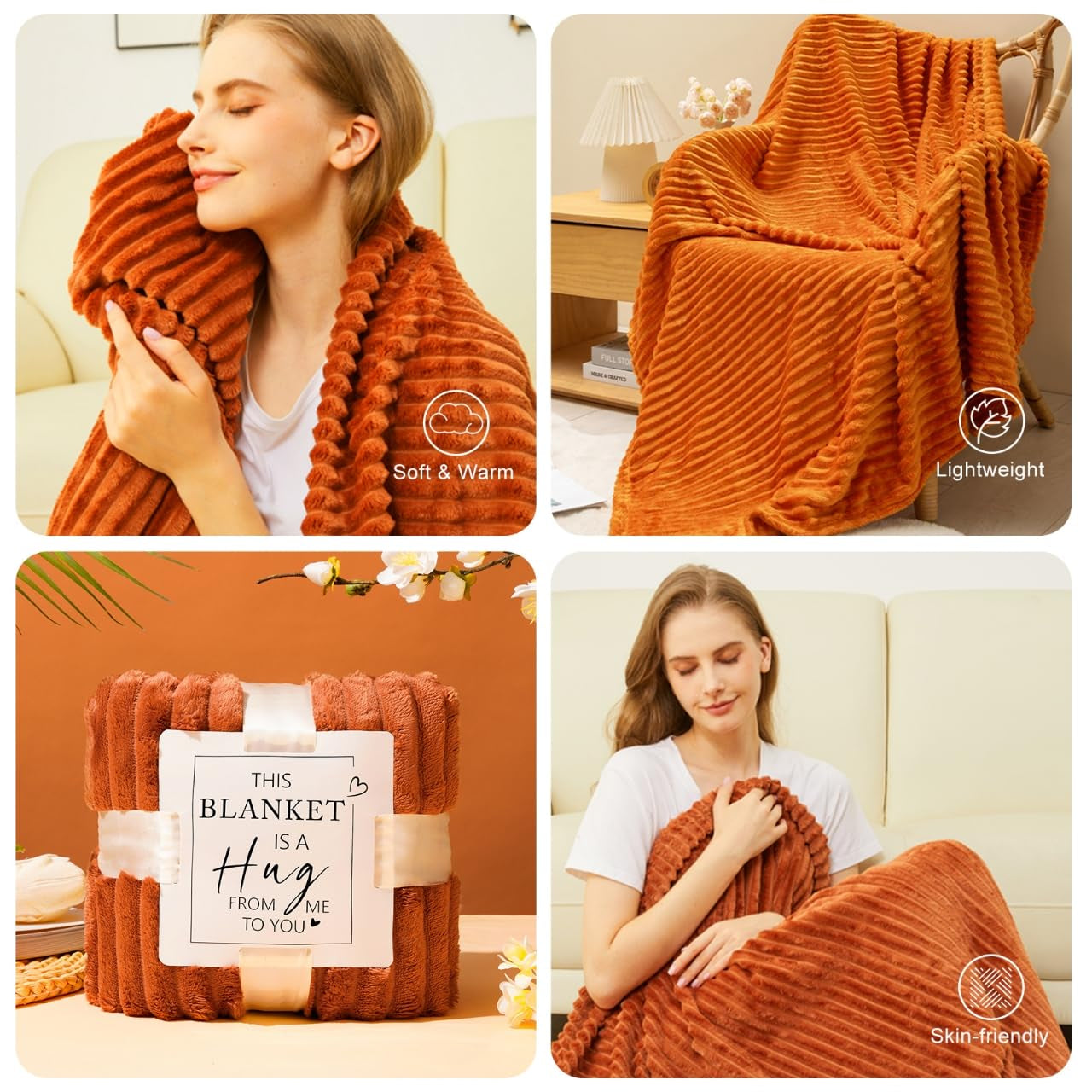 Mother’S Day Gifts Baskets for Women Mum Her Wife Girlfriend,Birthday Gifts for Women Teacher Friend W/Cozy Blanket Rose Relaxing Spa Gifts Set,Self Care Get Well Gifts for Her Valentines Mothers Day