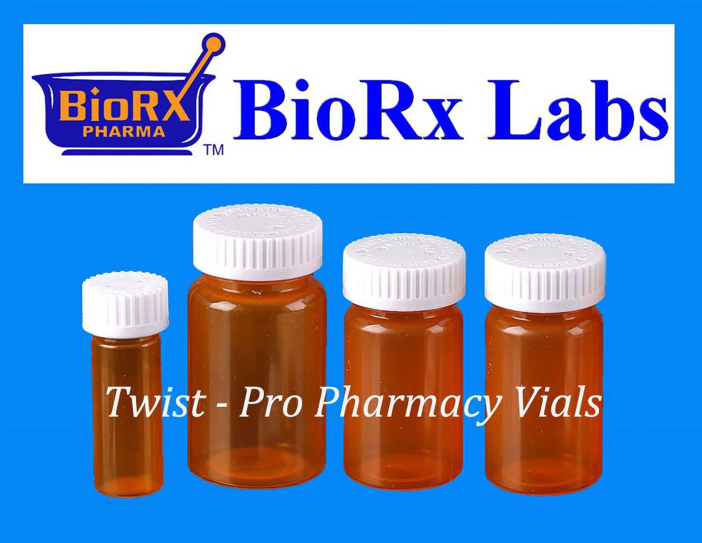Pharmacy Vials 50 Dram - Amber (Pack of 6 ) Twist Pro Medicine Bottle - Screw Caps - Medicine & Pill Container, Pharmacy Bottle, Pharmacy Container, Plastic Container by Sponix