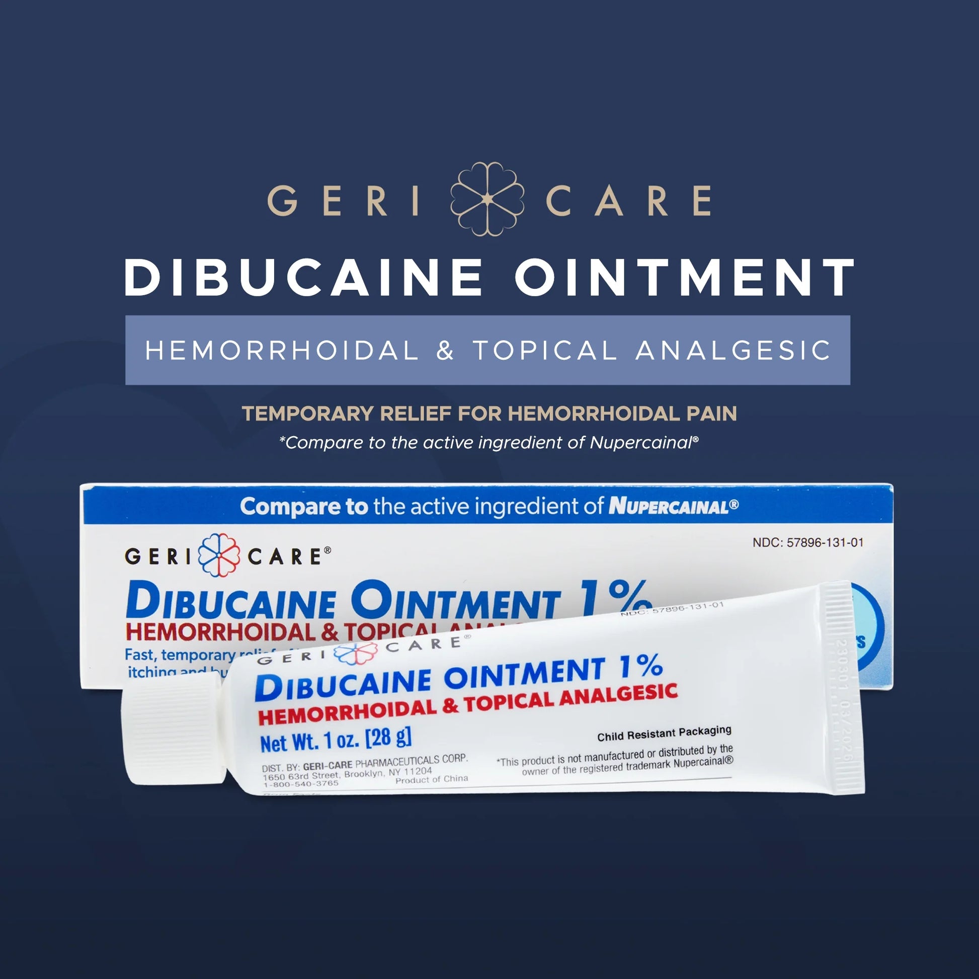 Dibucaine Ointment 1% Hemorroidal & Topical Analgesic (1Oz)