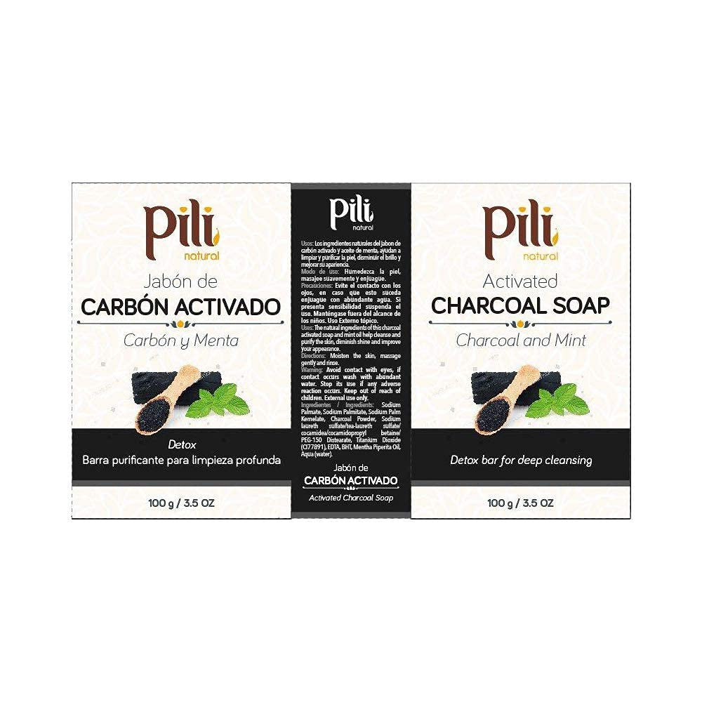 Activated Charcoal Soap Bars with Peppermint Oil (3 Pack). Face and Body Natural Detoxifying Soap Bars. for Men, Women and Teens.
