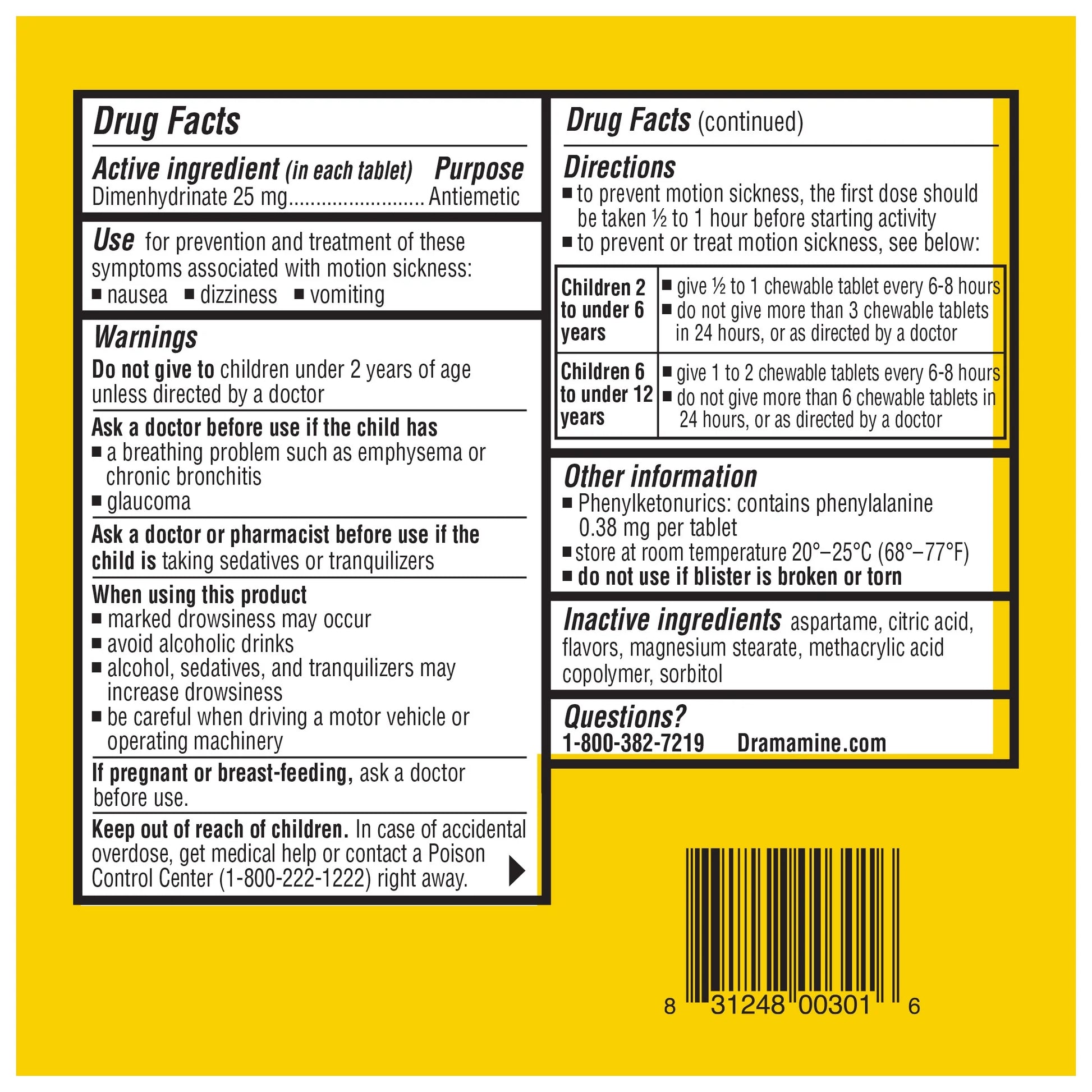 Kids Chewable, Motion Sickness Relief, Grape Flavor, 8 Count