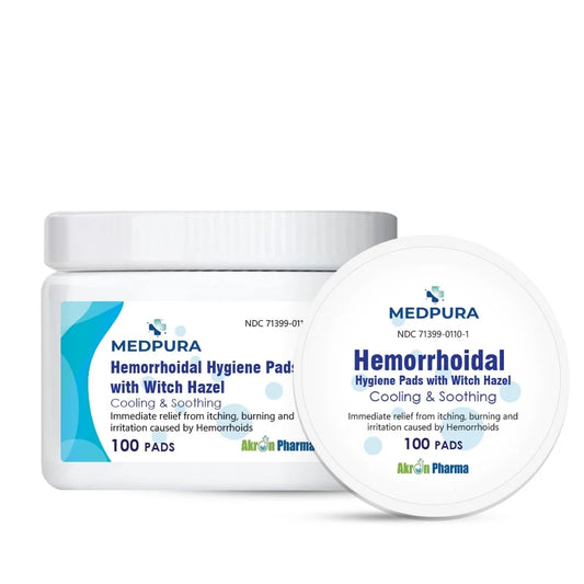 Hemorrhoidal Hygiene Pads with Witch Hazel, Cools and Soothes Discomfort from Hemorrhoids, 100 Count