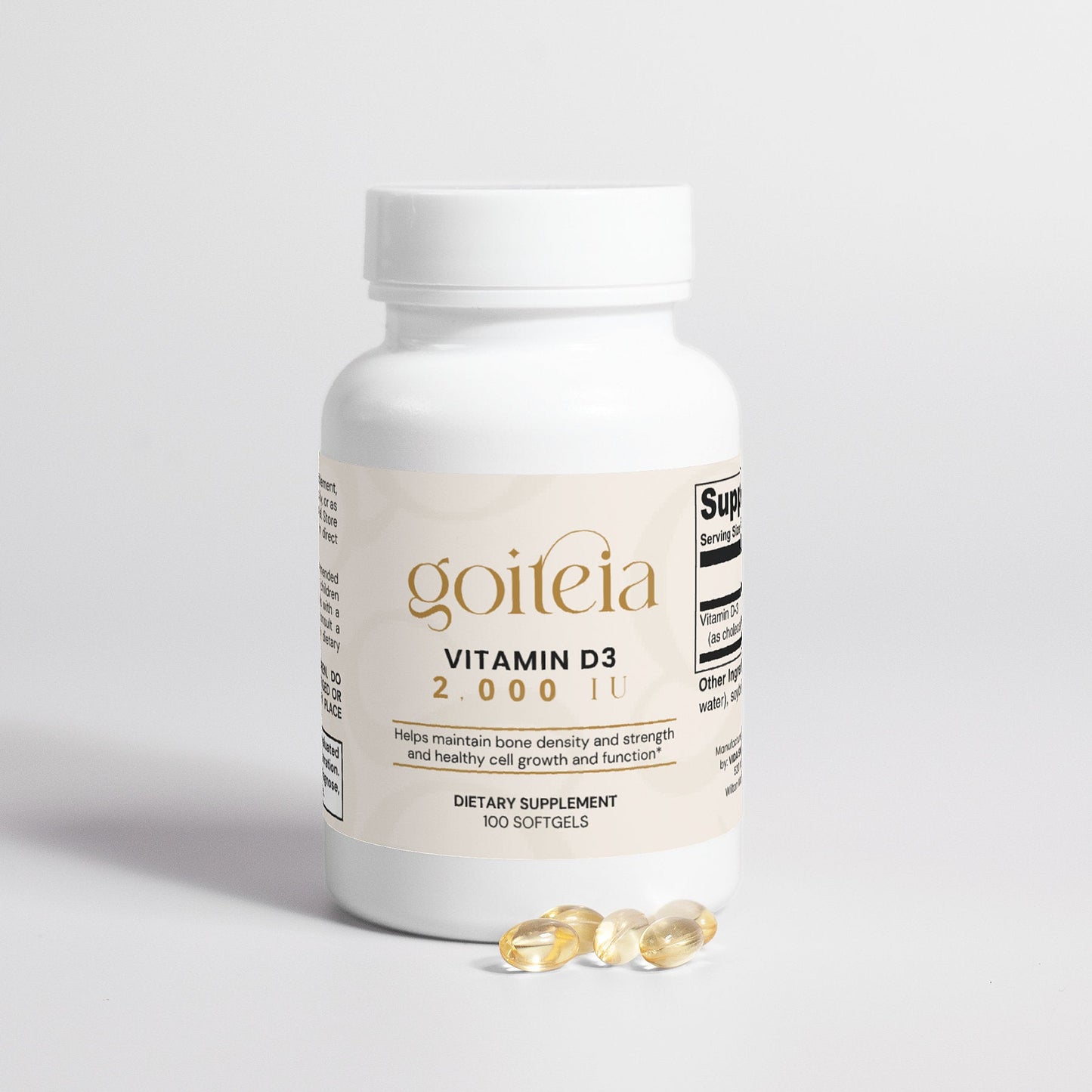 Goiteia Vitamin D3 2,000 IU 100 softgels