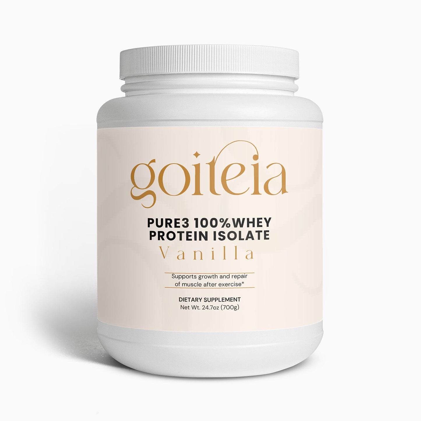 Goiteia Pure3 100% Whey Protein Isolate (Vanilla) 24.7oz (700g)