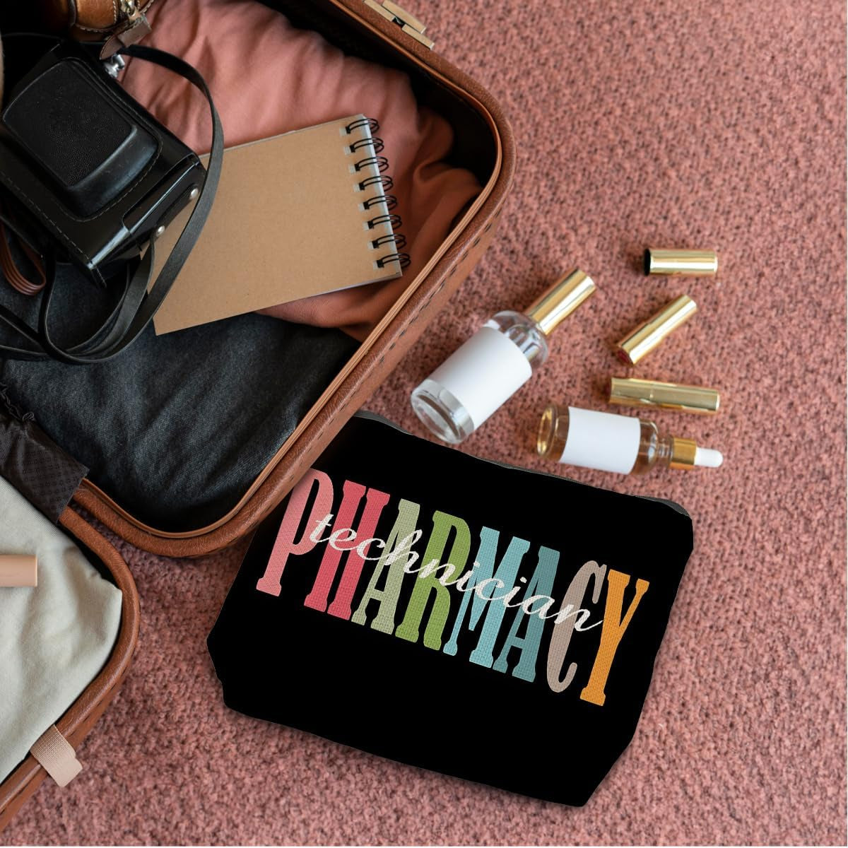 Pharmacy Technician Gifts Small Makeup Bag, Pharmacy Technician Appreciation Gifts Cosmetic Bags for Women, Certified Pharmacy Technician Gifts