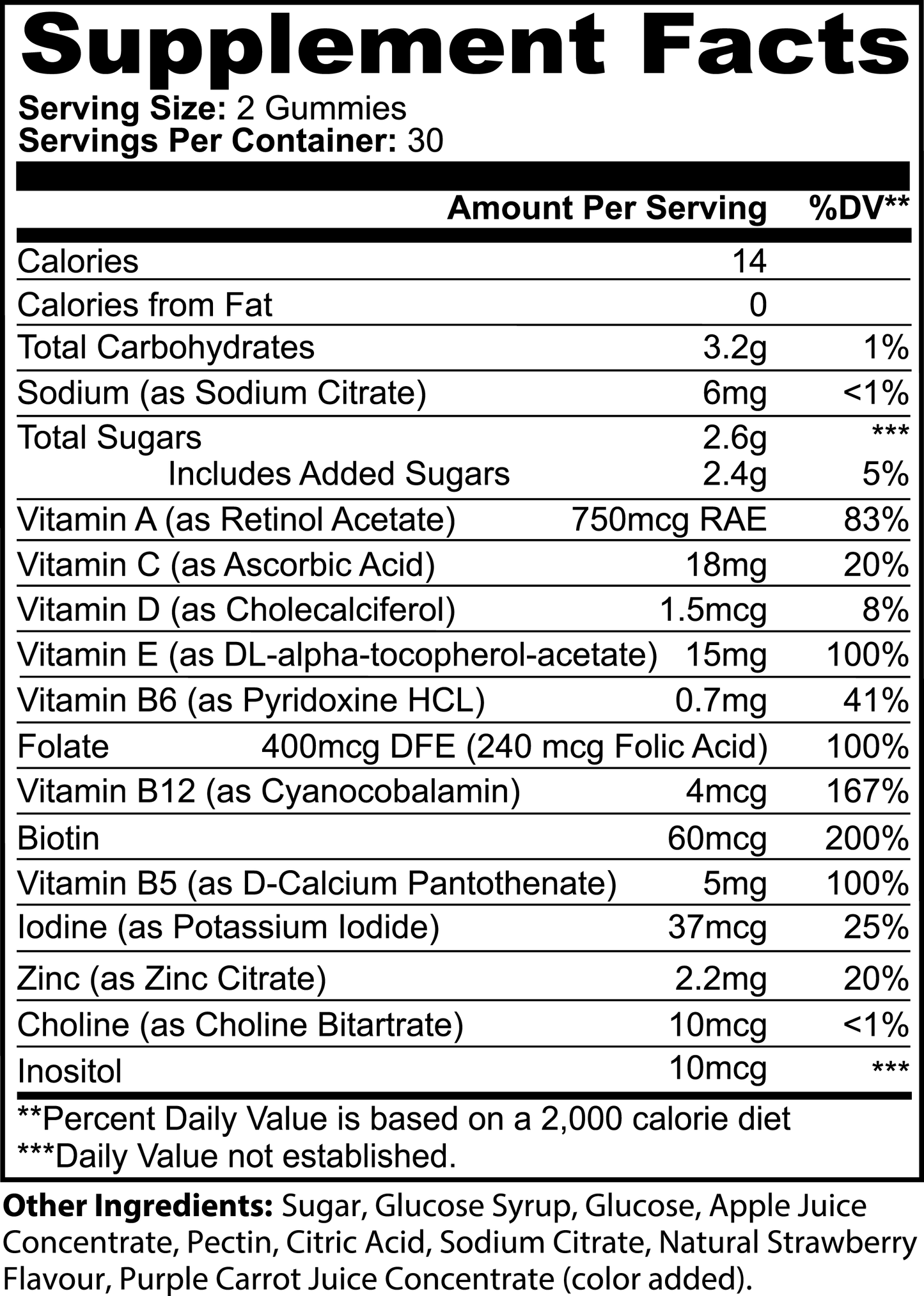 Goiteia Multivitamin Bear Gummies (Adult) 60 gummies