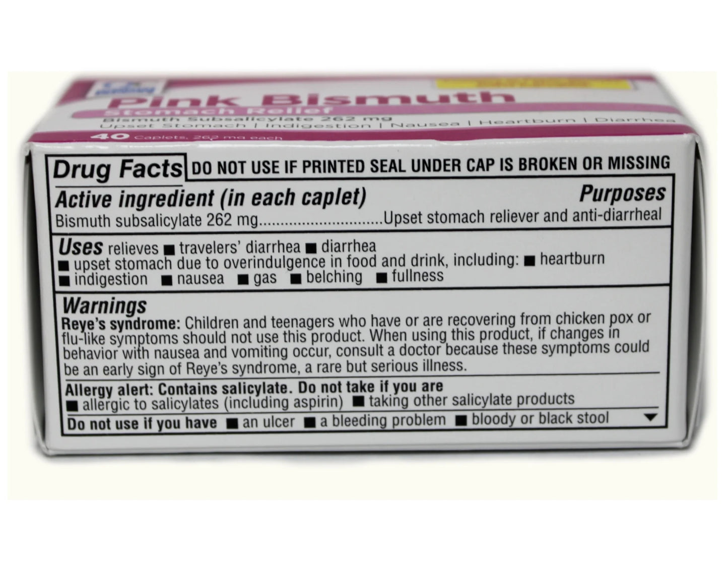 3 Pack  Pink Bismuth Caplets 40 Count Each