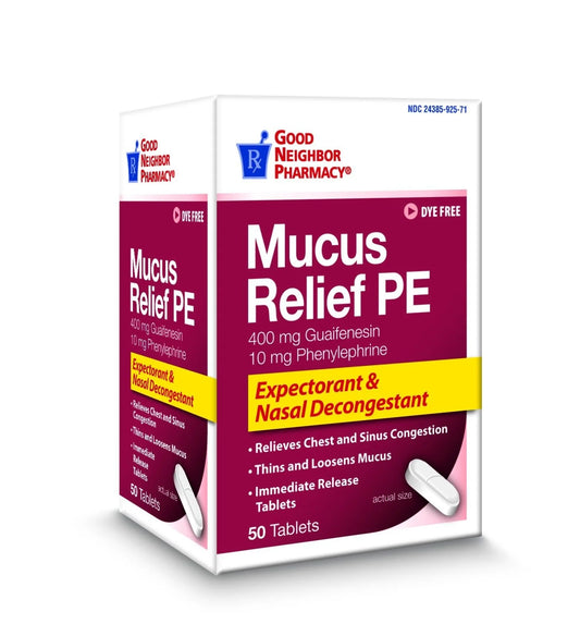 GNP Mucus Relief PE Expectorant & Nasal Decongestant 50 Tablets