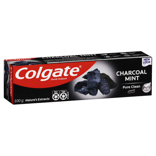 Colgate Charcoal Mint Toothpaste 100G Fluoride Nature'S Extract Pure Clean