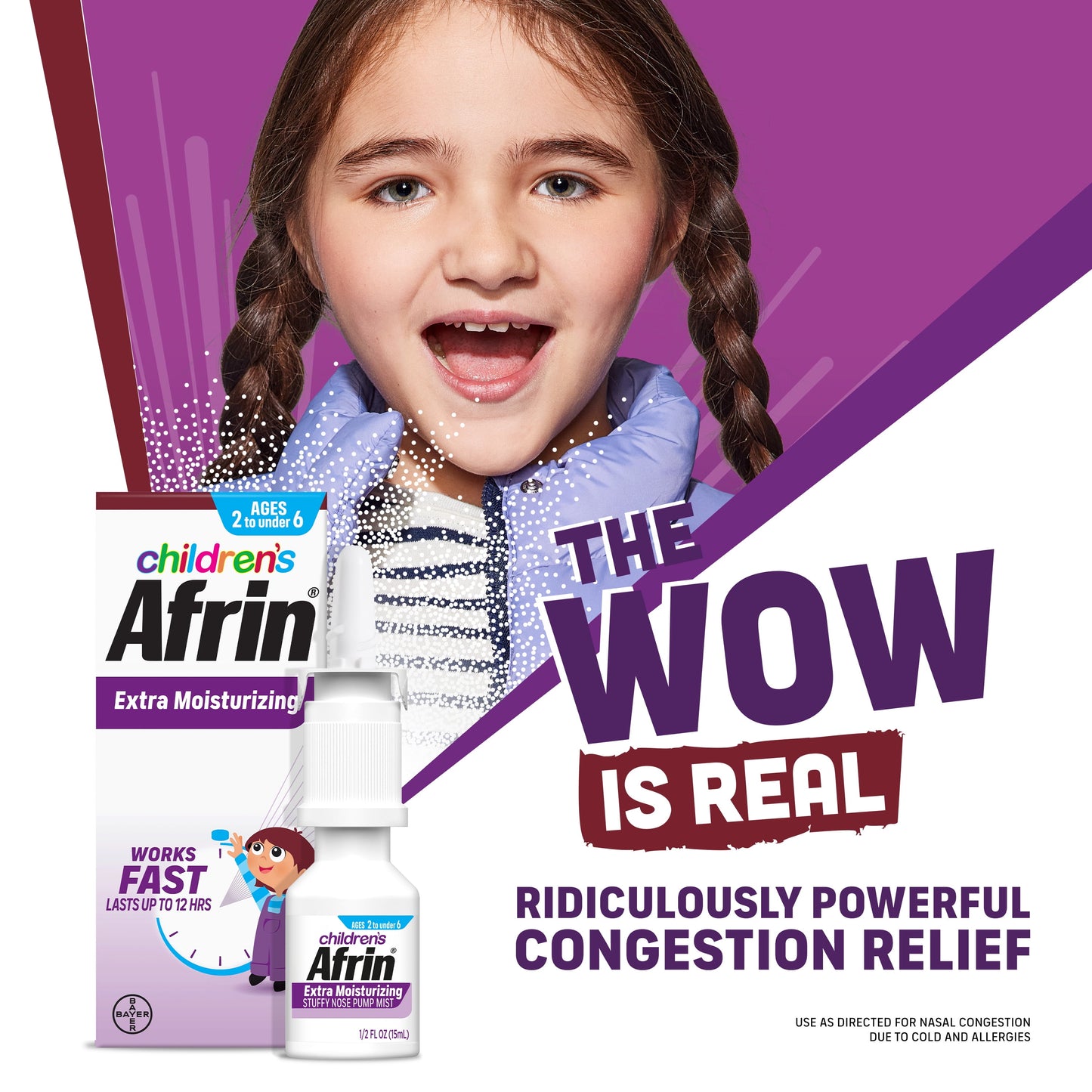 Children'S  Extra Moisturizing 12 Hour Stuffy Nose Nasal Spray, Ages 2 to 6, 15Ml