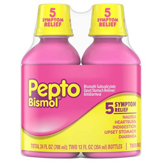 Bismol Liquid Liquid Bismuth Subsalicylate Twin Pack 12 OZ Ea Upset Stomach Relief