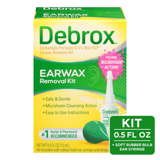Ear Wax Removal Kit, Ear Cleaning Rubber Bulb Syringe and 0.5 Fl Oz Ear Wax Removal Drops