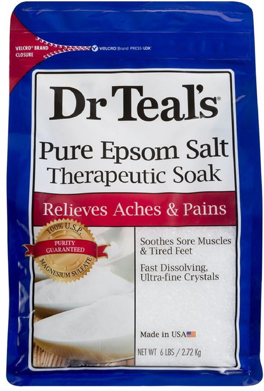 Pure Epsom Salt Therapeutic Soaking Solution, Unscented 96 Oz (Pack of 2)