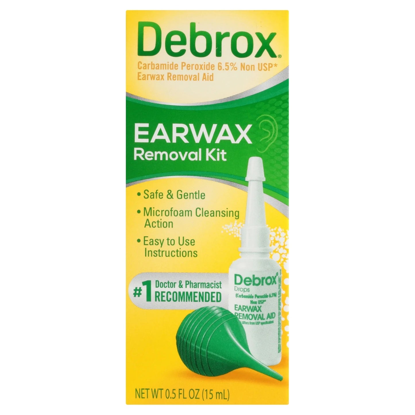 Ear Wax Removal Kit, Ear Cleaning Rubber Bulb Syringe and 0.5 Fl Oz Ear Wax Removal Drops