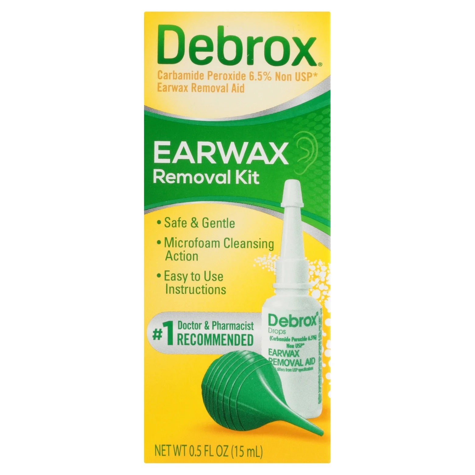 Ear Wax Removal Kit, Ear Cleaning Rubber Bulb Syringe and 0.5 Fl Oz Ear Wax Removal Drops