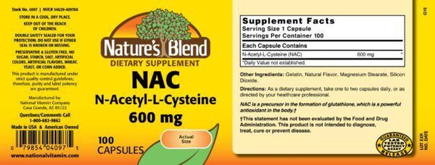 Nature'S Blend NAC N-Acetyl-L-Cys