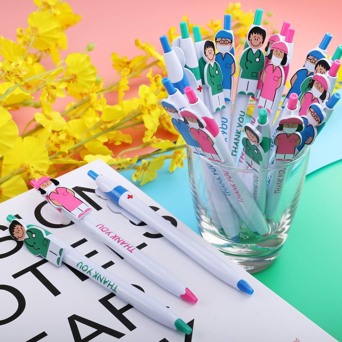 Cute Nurse Pens, Thank You Gifts Nursing Pens, Nurse Week Gifts Bulk, CNA NICU Doctor Nurse Appreciation Gifts for Medical Assistants Hospital Staff, Nurse Day Gifts (Mixed 36 Pack)