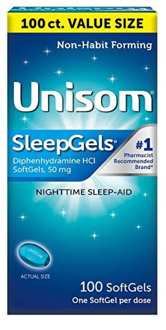 " Sleepgels Nighttime Sleep Aid with Diphenhydramine, 100 Softgels"
