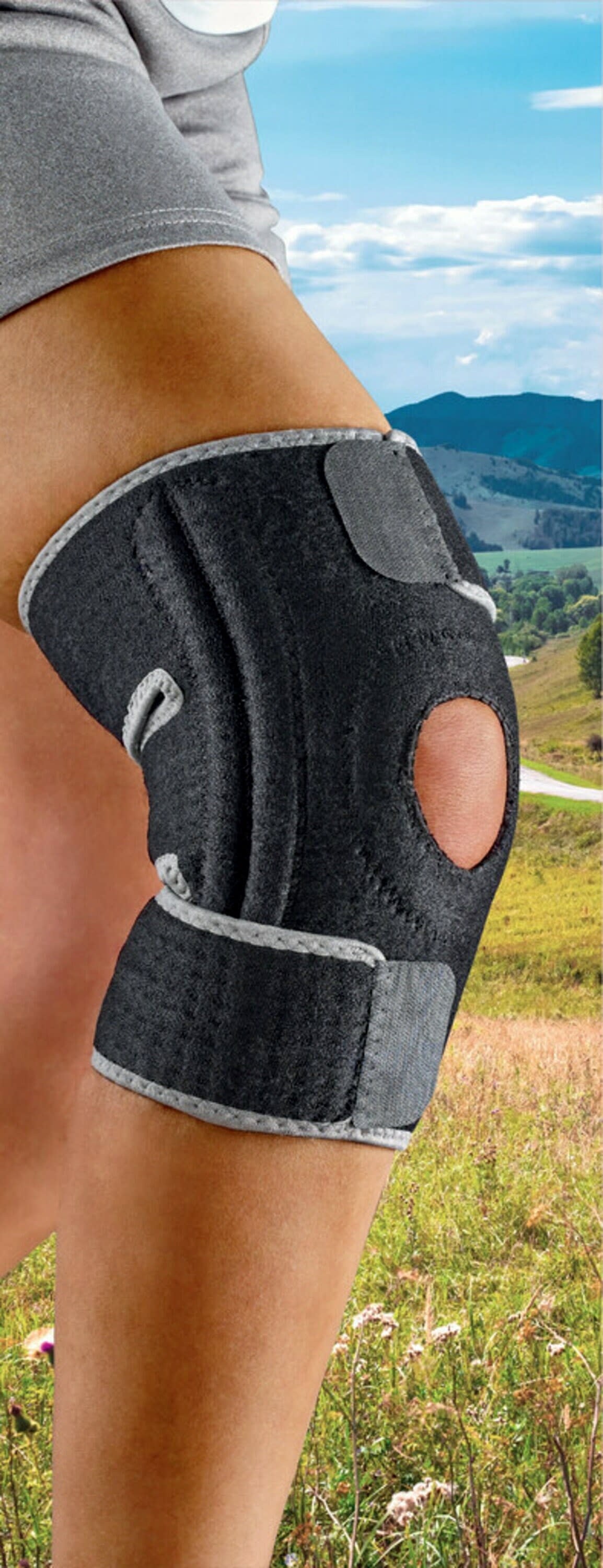 Brand Knee Br W/ Dual Side Stabilizers, Black