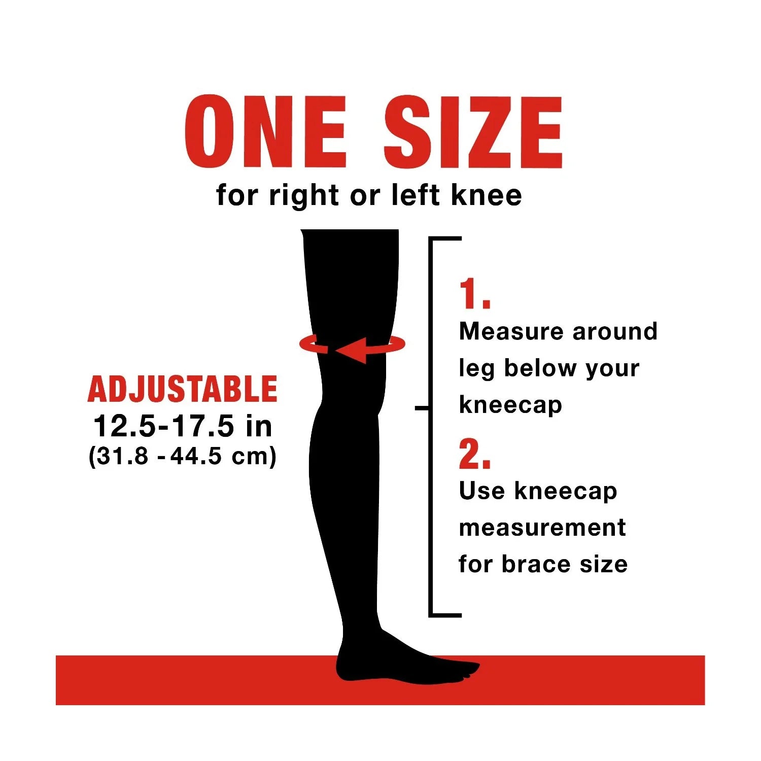 Adjustable Knee Strap, Black, 1 Strap