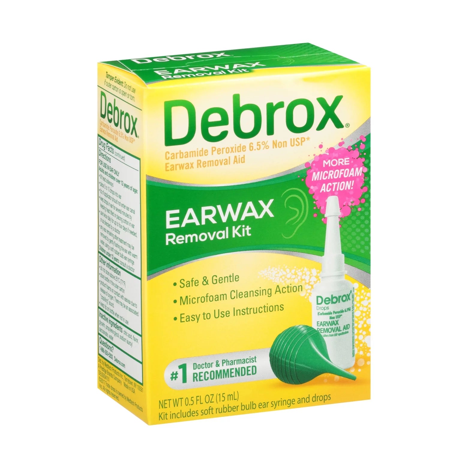 Ear Wax Removal Kit, Ear Cleaning Rubber Bulb Syringe and 0.5 Fl Oz Ear Wax Removal Drops