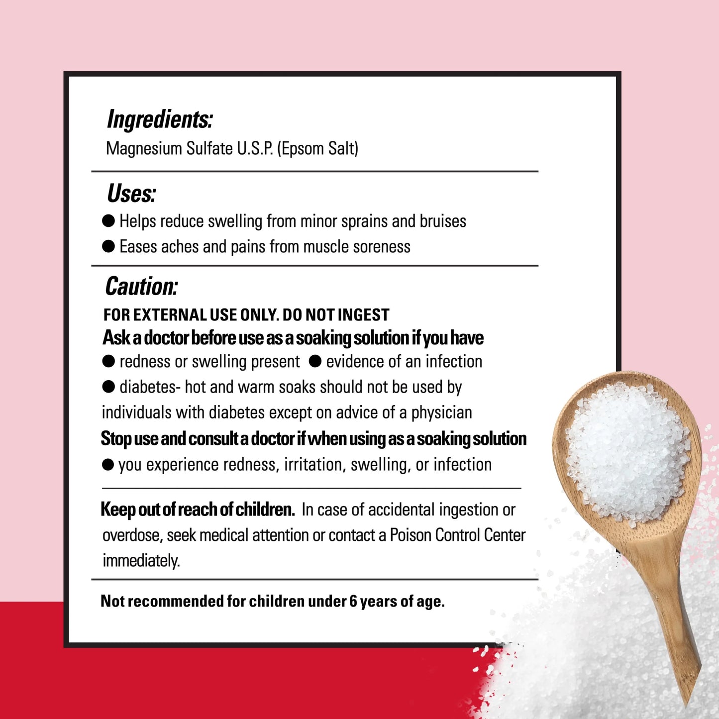 Pure Epsom Salt Soak, Therapeutic, Fragrance Free, 6 Lbs