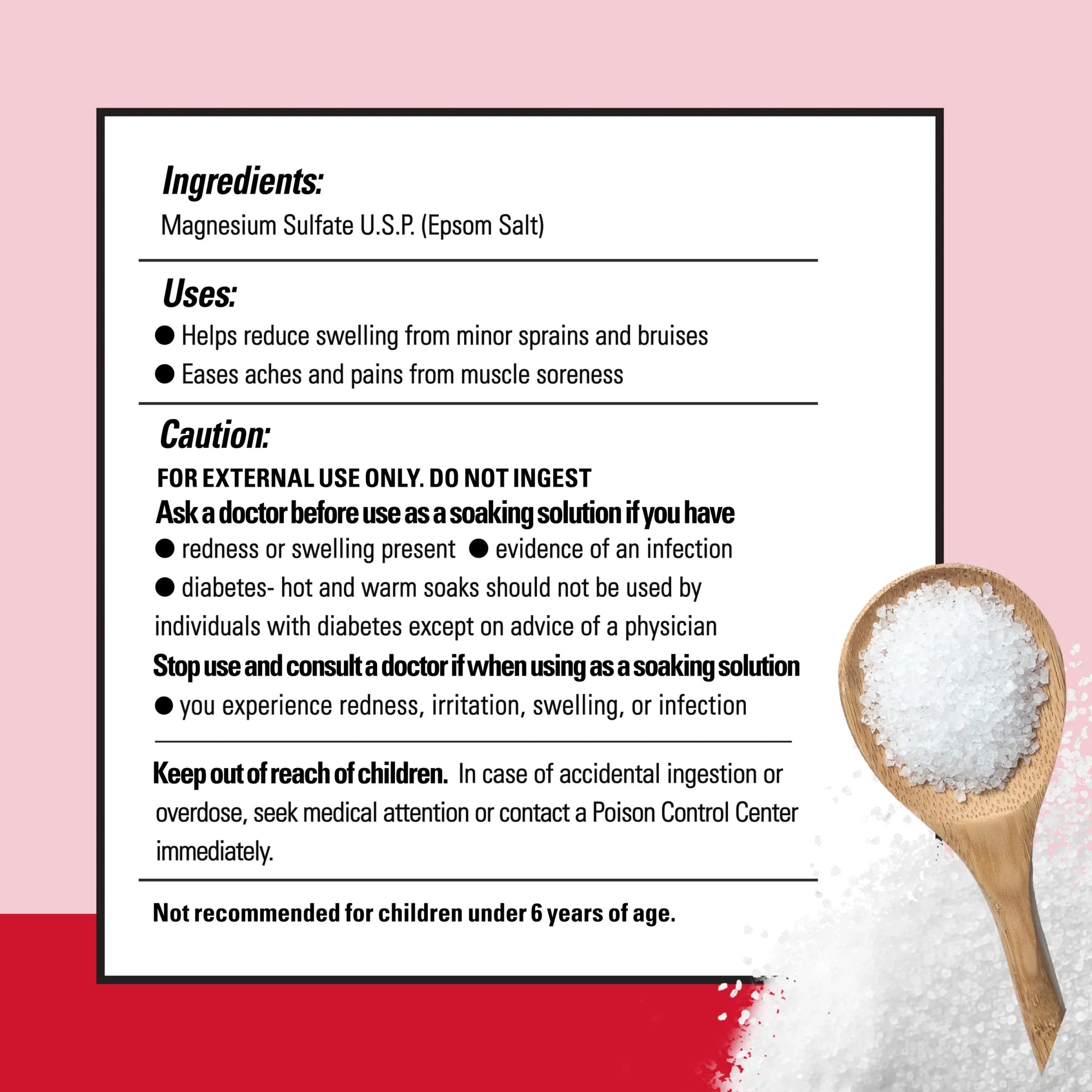 Pure Epsom Salt Soak, Therapeutic, Fragrance Free, 6 Lbs