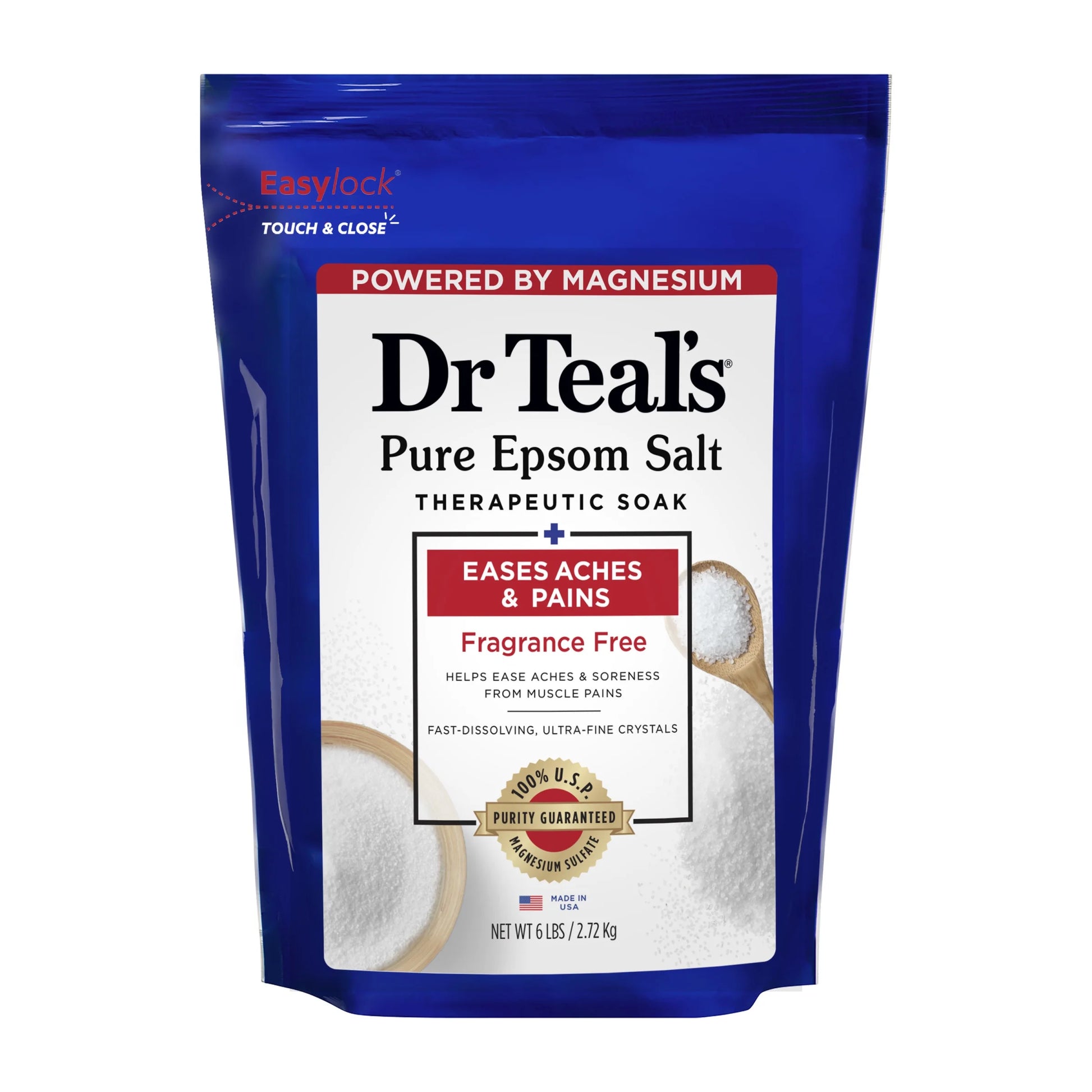 Pure Epsom Salt Soak, Therapeutic, Fragrance Free, 6 Lbs