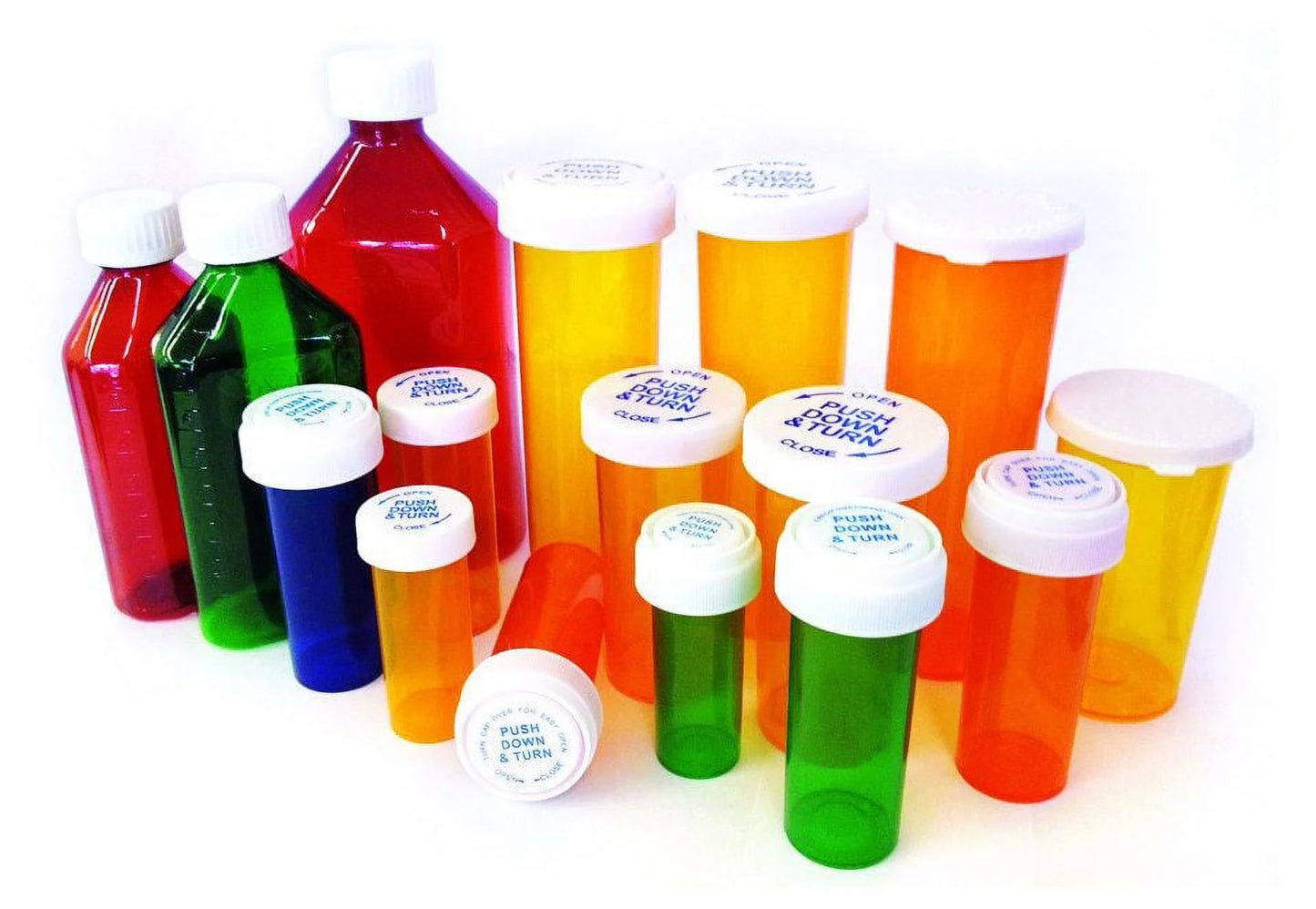 Pharmacy Vials 50 Dram - Amber (Pack of 6 ) Twist Pro Medicine Bottle - Screw Caps - Medicine & Pill Container, Pharmacy Bottle, Pharmacy Container, Plastic Container by Sponix