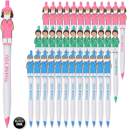 Cute Nurse Pens, Thank You Gifts Nursing Pens, Nurse Week Gifts Bulk, CNA NICU Doctor Nurse Appreciation Gifts for Medical Assistants Hospital Staff, Nurse Day Gifts (Mixed 36 Pack)